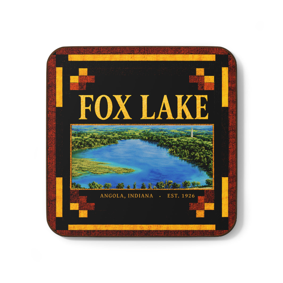Fox Lake Scenic Coaster — Heritage Lakeview Hardboard Drink Coaster