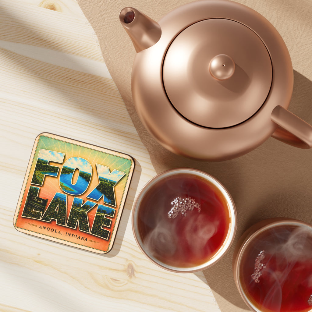 Fox Lake Coaster — Lakeview Letters Hardboard Drink Coaster