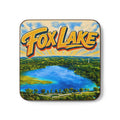 Fox Lake Coaster — Festive Lakeview Hardboard Drink Coaster